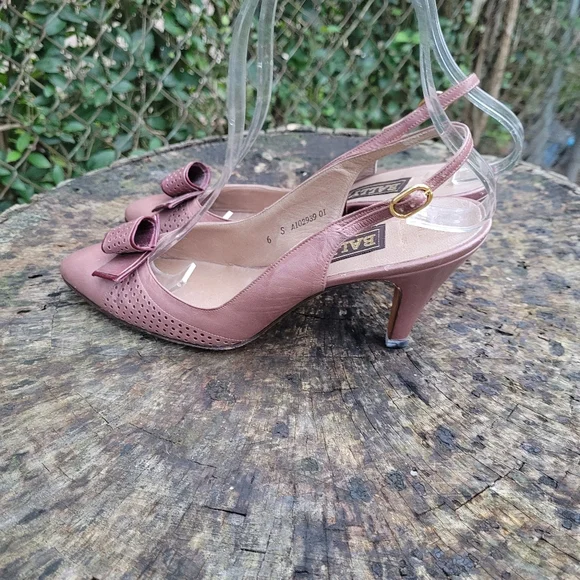 Women Vintage Leather Light Purple Slingback Sandals By Bally Size 6s - Picture 5 of 8